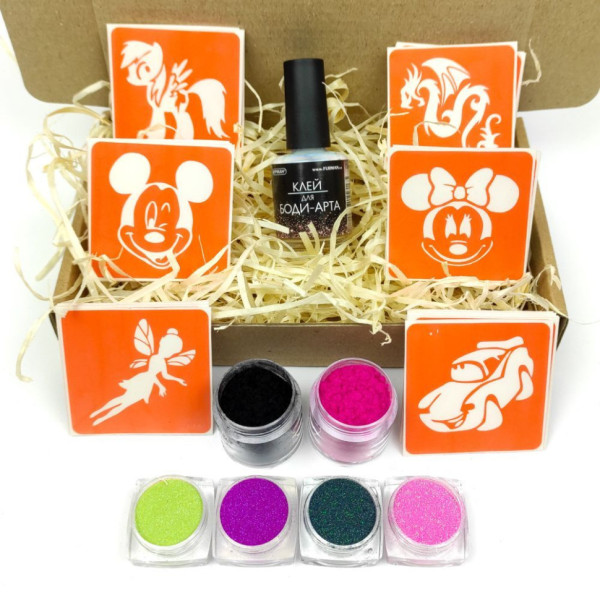 Набор для био-тату "Для детей №1 - глиттер" set-kids-1-glitter(set-kids-1-glitter)