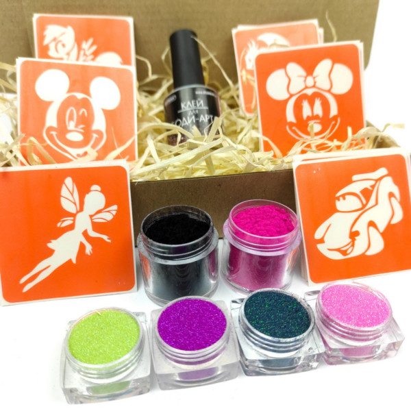 Набор для био-тату "Для детей №1 - глиттер" set-kids-1-glitter(set-kids-1-glitter)