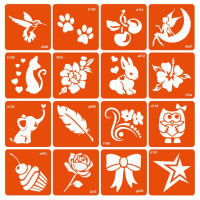 Набір трафаретів для біо-тату "Мікс для дівчаток №1" mix_for_girls_simple_1-16 (mix_for_girls_simple_1-16)