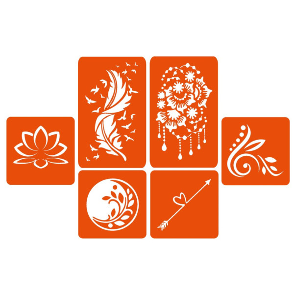 Набір хни з трафаретами для біо-тату №3 henna-set-03 (henna-set-03)