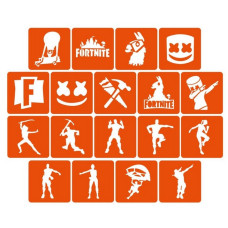 Набор трафаретов для био-тату «Fortnite» Fortnite_5x5_18_1(Fortnite_5x5_18_1)