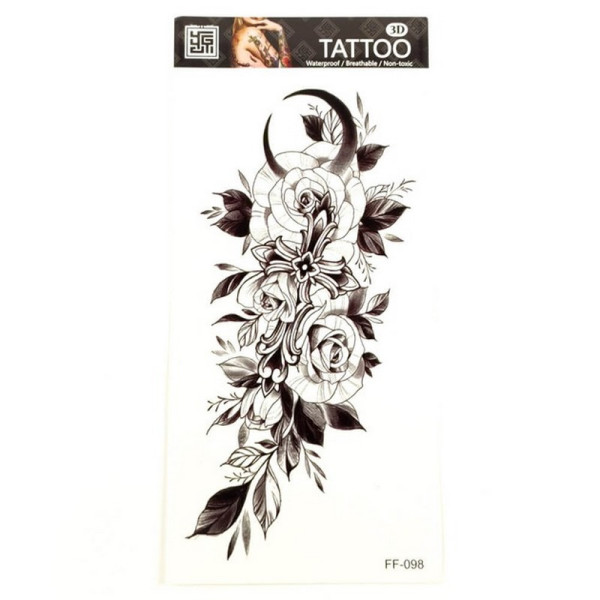Тимчасове тату "Квіти" FF-098 розмір 19 х 9 см (FF-098)