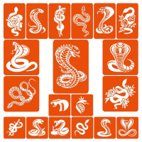 Набор трафаретов для биотату "Змеи - большой микс" snakes-big-mix 19 штук(snakes-big-mix)