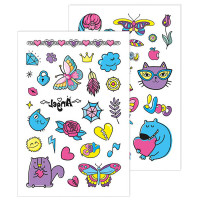 Временные татуировки для старших девочек Фиолетовый котик 10100697, 2 листа(10100697)