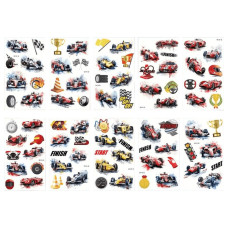 Набор временных татуировок "Гоночные автомобили" racing-cars-10-01 размер 12х7 см(racing-cars-10-01)