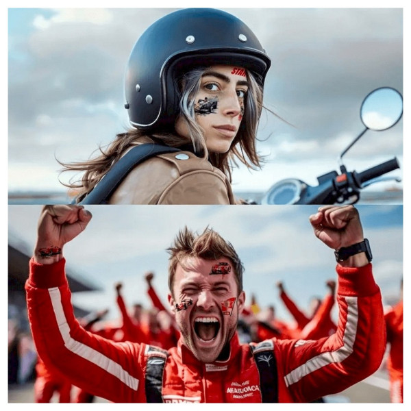 Набор временных татуировок "Гоночные автомобили" racing-cars-10-01 размер 12х7 см(racing-cars-10-01)