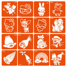 Набор трафаретов для био-тату "Trolls + Kitti + Pepa" Trolls-kitti-pepa-16(trolls-kitti-pepa-16)