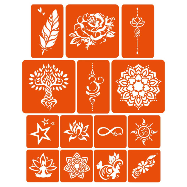 Набор хны с трафаретами для био-тату №4 henna-set-04(henna-set-04)