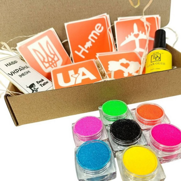 Набір для біо-тату "Україна - неон" ua-neon-set (ua-neon-set)