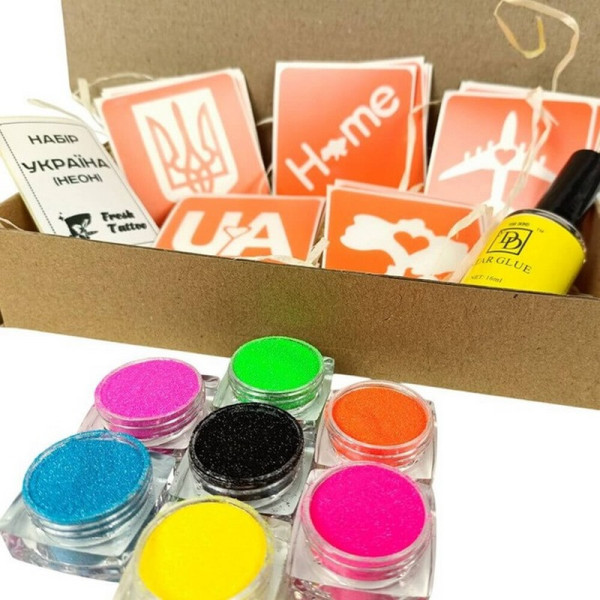 Набір для біо-тату "Україна - неон" ua-neon-set (ua-neon-set)