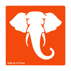 Трафарет для био-тату Слоник a068_pr-15*15см, размер 15х15см(a068_pr-15*15см)