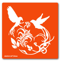 Трафарет для біо-тату Пташки dx014-24*24см, розмір 24 х 24см                                                                 (dx014-24*24см)