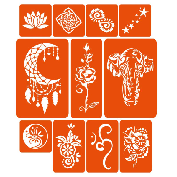 Набір хни з трафаретами для біо-тату №5 henna-set-05 (henna-set-05)