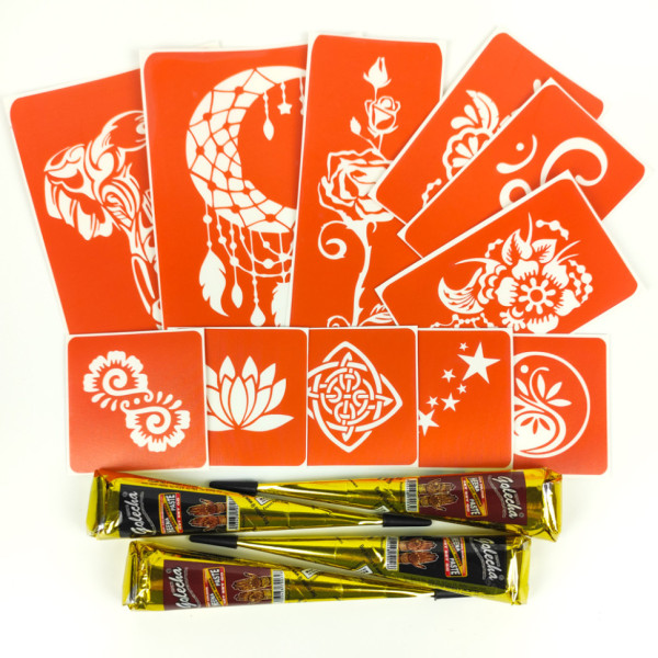 Набір хни з трафаретами для біо-тату №5 henna-set-05 (henna-set-05)