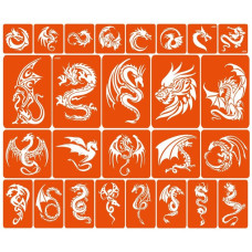 Набор трафаретов для био-тату «Драконы - большой микс» dragons-big-mix(dragons-big-mix)