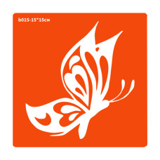 Трафарет для био-тату Бабочка b015*15см, размер 15х15см(b015*15см)