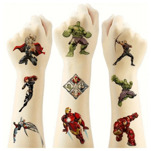 Набор временных татуировок "Супергерои мини" superheroes-20-01 размер 5х5 см(superheroes-20-01)