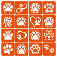 Набор трафаретов для био-тату "Таба лапки" taba-lapki-16(taba-lapki-16)