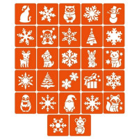 Набор трафаретов для био-тату "Зима" zima_5x5_27_1, 5х5 см(zima_5x5_27_1)