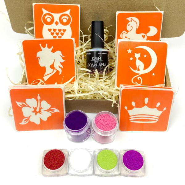 Набор для био-тату "Для девочек №2 - глиттер" set-girls-2-glitter(set-girls-2-glitter)