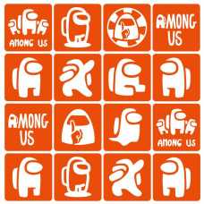 Набор трафаретов для био-тату "Among us" among_us_simple-16(among_us_simple-16)