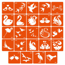 Набор трафаретов для био-тату «D - птички» d-simple_24_1(d-simple_24_1)