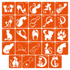 Набор трафаретов для био-тату «K - котики № 2» k-simple_24_2(k-simple_24_2)