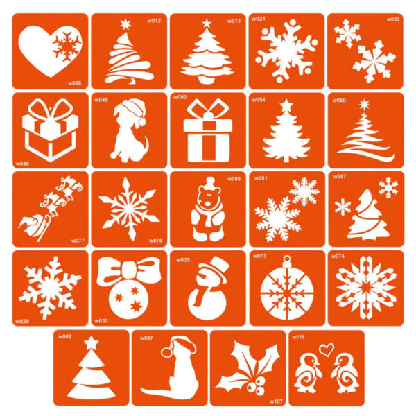 Набір трафаретів для біо-тату «W - зима» w-simple_24_1 (w-simple_24_1)