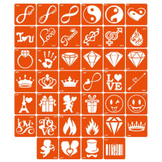 Набор трафаретов для био-тату «Q - разное» q-simple_40_1(q-simple_40_1)