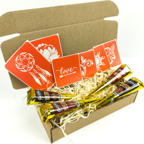 Набор хны с трафаретами для био-тату №1 henna-set-01(henna-set-01)