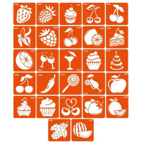 Набор трафаретов для био-тату «E - еда» e_simple_5x5_27_1(e_simple_5x5_27_1)