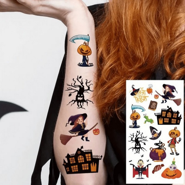 Набор детских временных татуировок "Хэллоуин" kids-tatto-halloween-set-30(kids-tatto-halloween-set-)