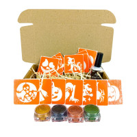 Набір для біо-тату "Хелловін - гліттер" set-halloween-glitter 18 трафаретів (set-halloween-glitter)