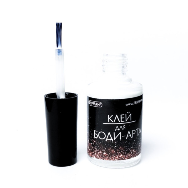 Клей для био-тату kley-ua-12 прозрачный с широкой кистью, 12 мл(kley-ua-12)