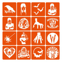 Набор трафаретов для био-тату "Wednesday" wednesday-16(wednesday-16)