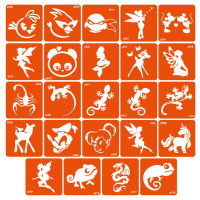 Набор трафаретов для био-тату «V+Z - драконы, ящерицы и мультики» v-z-simple_24_1(v-z-simple_24_1)