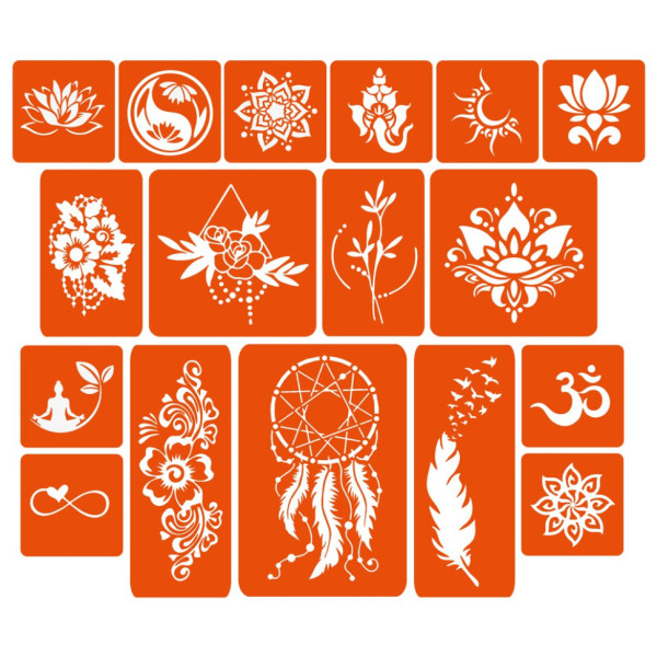 Набір хни з трафаретами для біо-тату №6 henna-set-06 (henna-set-06)