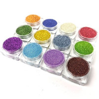Набір гліттеру для біо-тату "№2 Базовий" gliset-2, 12 кольорів (gliset-2)