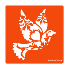 Трафарет для био-тату Птичка d029-15*15см, размер 15х15см(d029-15*15см)