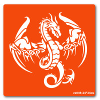 Трафарет для біо-тату Дракон vx049-24*24см, розмір 24 х 24см                                                                 (vx049-24*24см)