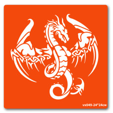 Трафарет для біо-тату Дракон vx049-24*24см, розмір 24 х 24см                                                                 (vx049-24*24см)