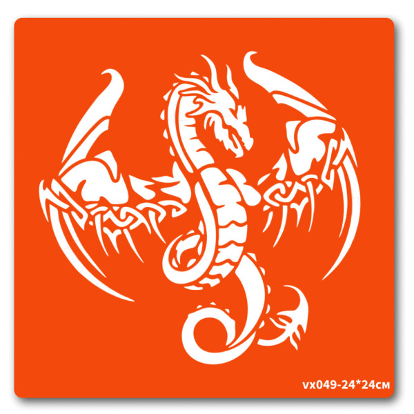 Трафарет для біо-тату Дракон vx049-24*24см, розмір 24 х 24см                                                                 (vx049-24*24см)