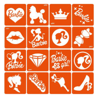 Набор трафаретов для био-тату "Barbie" barbie-simple-16(barbie-simple-16)