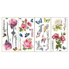 Набор временных тату "3D №4" 3d-set-04, 19 х 9 см 4 шт(3d-set-04)