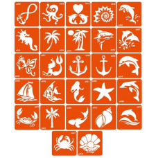 Набор трафаретов для био-тату «S - море» s_simple_5x5_27_1(s_simple_5x5_27_1)