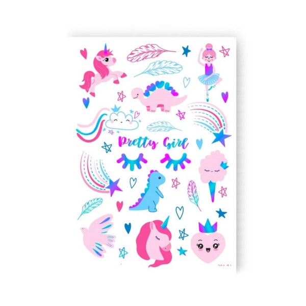Набір тимчасових татуювань "Unicorn mood" LB-185 голограма                                                                    (LB-185)