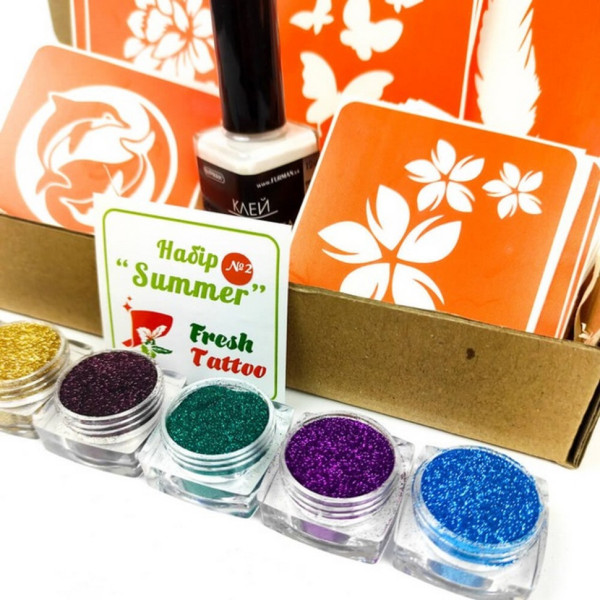 Набір для біо-тату "Літо 2.0 - гліттер" set-summer-v2-glitter (set-summer-v2-glitter)