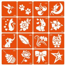 Набір трафаретів для біо-тату "Мікс для дівчаток №1" mix_for_girls_simple_1-16 (mix_for_girls_simple_1-16)