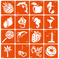 Набір трафаретів для біо-тату "Summer sweets" summer-sweets-16 (summer-sweets-16)