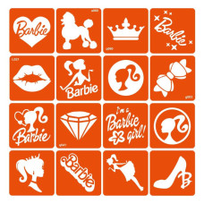 Набір трафаретів для біо-тату "Barbie" barbie-simple-16 (barbie-simple-16)